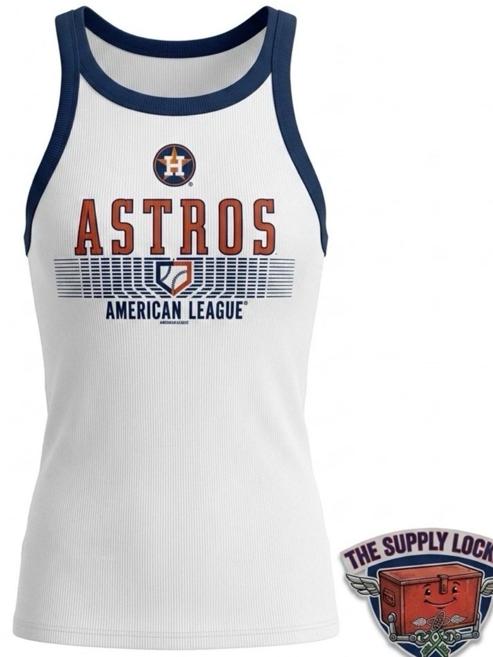 Houston Astros Tank Top Soft As A Grape MLB White Navy Women’s M NWT